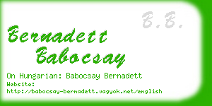 bernadett babocsay business card